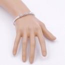 Silver Stainless Steel Crystal With Chain Bracelet