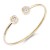 Gold-Plated-Stainless-Steel-CZ-w.Roman-Numerals-open-Bangle-Gold