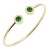 Stainless-Steel-With-Emerald-CZ-Cuff-Bracelets-Gold Green