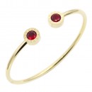 Gold Plated Stainless Steel With Ruby CZ Cuff Bracelets