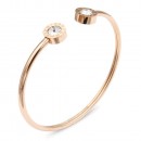 Gold Plated Stainless Steel With Ruby CZ Cuff Bracelets