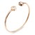 Rose-Gold-Plated-Stainless-Steel-With-Clear-CZ-Cuff-Bracelets-Rose Gold Clear