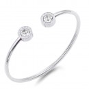 Silver Stainless Steel CZ w.Roman Numerals open Bangle