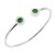 Stainless-Steel-With-Emerald-CZ-Cuff-Bracelets-Rhodium Green