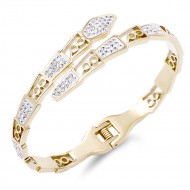 Gold Plated Stainless Steel Crystal Snake Bangle