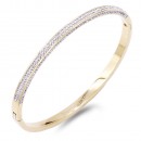 Rose Gold Plated Stainless Steel Bangle with CZ stone