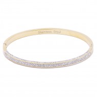 Gold Plated Stainless Steel with CZ stone Bangle