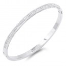 Silver Plated Stainless Steel with CZ stone Bangle