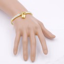 Gold Plated Stainless Steel with Lock Crystal Bangle