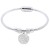 Silver-Plated-Stainless-Steel-Circle-Crystal-Charm-Bracelet-Silver