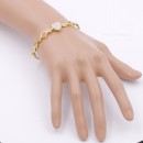 Gold Plated Stainless Steel Heart Crystal Bracelet