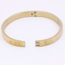 Gold Plated Stainless Steel Bangle with Roman Numbers