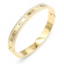 Rose Gold Plated Stainless Steel Bangle with CZ