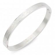 Rhodium Plated Stainless Steel with Cross Bracelet