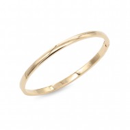 Rose Gold Plated Stainless Steel Hinged Bangle Bracelets. 4MM Width