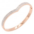 Rose Gold Plated Stainless Steel Bangle Bracelets