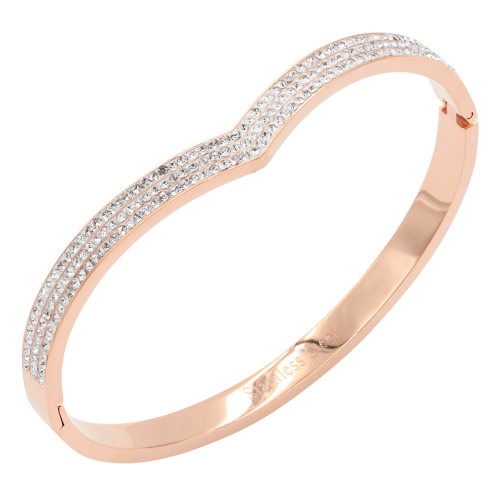 Rose Gold Plated Stainless Steel Bangle Bracelets