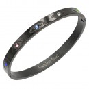 Stainless Steel With Multi Color Stone Bracelet. 6MM Width