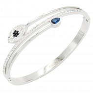 Stainless Steel with CZ Bangle Bracelets