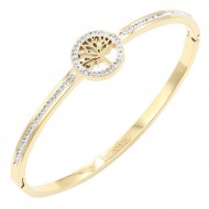Gold Plated Tree Of Life Stainless Steel Bangle Bracelets
