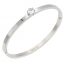 Gold Plated Stainless Steel With Clear CZ Bracelets. 4MM Width