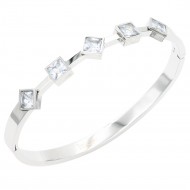 Stainless Steel With Clear Color CZ Bangle Bracelets