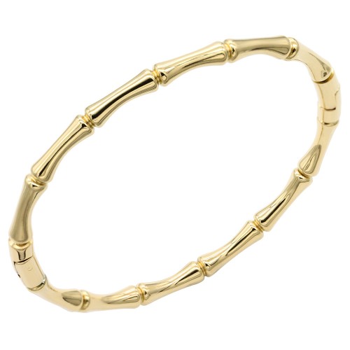 Gold Plated Stainless Steel Bamboo Bangle Bracelet