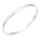 Gold Plated 4 MM Oval Stainless Steel Bangle Bracelet