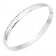 Stainless Steel Bangle Bracelet, 4MM Oval