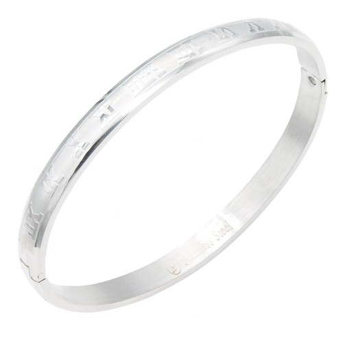 Stainless Steel Bangle Bracelet, 4MM Oval