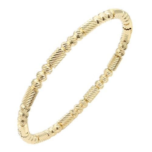 Gold Plated Stainless Steel Bangle Bracelet. Oval 6 CM by 5 CM Diameter