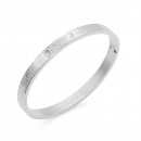 Stainless Steel Hinged Bangle Bracelets 6mm Width