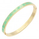 Stainless Steel Pink Color Hinged Bangle Bracelets. 6mm Width Stainless Steel Pink Color Hinged Bangle Bracelets. 6mm Width