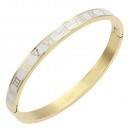 Stainless Steel Pink Color Hinged Bangle Bracelets. 6mm Width Stainless Steel Pink Color Hinged Bangle Bracelets. 6mm Width