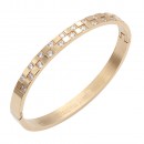 Rose Gold Plated Stainless Steel Hinged Bangle Bracelets