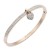 Rose-Gold-Plated-Stainless-Steel-with-Heart-CZ-stone-Bangle-Bracelet-Rose Gold