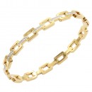 Gold Plated Stainless Steel with CZ stone Bangle Bracelet