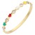 Gold-Plated-Stainless-Steel-with-Multi-Color-Enamel-Heart-Bracelets-Gold Multi-Color