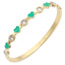 Gold Plated Stainless Steel w/ Turquoise Heart Bracelets