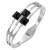 Stainless-Steel-With-Black-Stone-Cuff-Bracelets-Rhodium Black