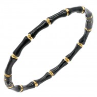 Gold Plated With Black Enamel stainless Steel Bracelets. 60mm by 50mm