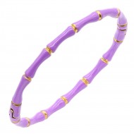 Gold Plated With Purple Enamel stainless Steel Bracelets. 60mm by 50mm