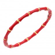 Gold Plated With Red Enamel stainless Steel Bracelets. 60mm by 50mm
