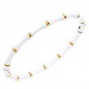 Gold Plated With White Enamel stainless Steel Bracelets. 60mm by 50mm
