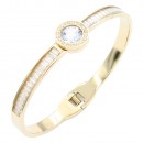 Gold Plated With Blue Color Stone Stainless Steel Bracelets