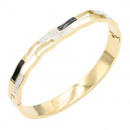 Gold Plated Stainless Steel with White Color  Bracelets