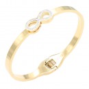 Gold Plated Infinity Stainless Steel Bangle Bracelets