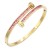 Gold-Plated-Stainless-Steel-with-Pink-Color-stone-Hinged-Bangle-Bracelets.-Gold