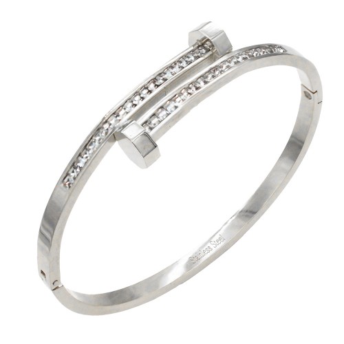 Stainless Steel Hinged Bangle Bracelets.