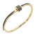 Gold-Plated-Stainless-Steel-Black-Color-Hinged-Bangle-Bracelets.-Gold